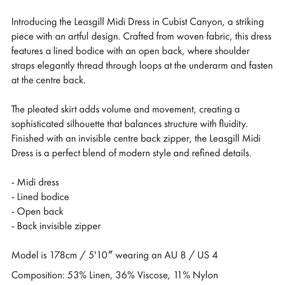 Acler Leasgill Midi Dress Size 2 NWT - Picture 9 of 9